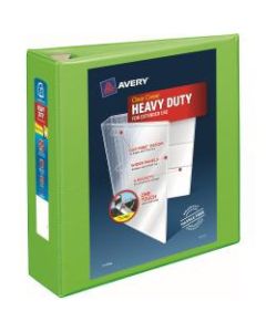 Avery Heavy-Duty View 3-Ring Binder With Locking One-Touch EZD Rings, 3in D-Rings, 39% Recycled, Chartreuse