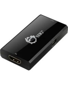 SIIG HDMI 2.0 Repeater - 4Kx2K 60Hz - 3840 &times; 2160 - 98.43 ft Maximum Operating Distance - HDMI In - HDMI Out - USB - ABS Plastic
