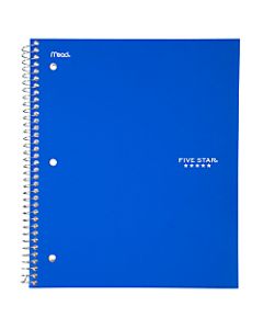 Five Star Notebook, 8 1/2in x 11in, 1 Subject, College Ruled, 100 Sheets, Assorted Colors (No Color Choice)