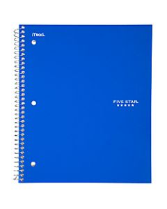 Five Star Notebook, 8 1/2in x 11in, 1 Subject, College Ruled, 100 Sheets, Assorted Colors (No Color Choice)