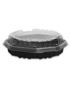 Dart Creative Carryouts Hinged Plastic Hot Deli Boxes, 7 1/2in x 2 5/16in, Clear/Black, Pack Of 100 Boxes