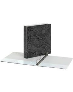 Oxford 1-1/2in Back-mounted Round Ring Binder - 1 1/2in Binder Capacity - 350 Sheet Capacity - Round Ring Fastener(s) - 2 Internal Pocket(s) - Black - 1 Each
