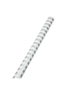 JAM Paper Wrapping Paper, Stripes, 25 Sq Ft, Silver & White