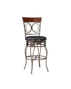 Powell Home Fashions Big & Tall Back-To-Back Scroll Bar Stool, Brown/Bronze