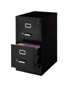 WorkPro 22inD Vertical 2-Drawer File Cabinet, Metal, Black
