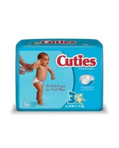 Cuties Baby Diapers, Size 3, 16-28 Lb, Box Of 36