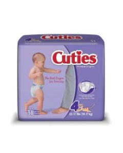 Cuties Baby Diapers, Size 4, 22-37 Lb, Box Of 31