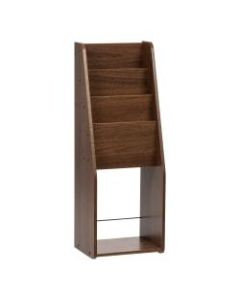 IRIS 3-Pocket Magazine Rack, 31-1/4inH x 8-7/8inW x 11-1/4inD, Brown