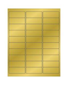 Office Depot Brand Foil Rectangle Laser Labels, LL210GD, 2 5/8in x 1in, Gold, 30 Labels Per Sheet, Case Of 300 Sheets