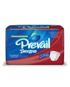 Breezers By Prevail Adult Briefs, Medium, 32in-44in, White, Box Of 16