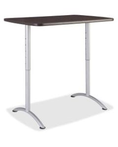 Iceberg Walnut Top Sit-to-Stand Table - Thermofused Melamine (TFM) Rectangle Top - Arch Base - 2 Legs - 48in Table Top Length x 30in Table Top Width x 1.13in Table Top Thickness - 42in Height - Assembly Required - Gray Walnut, Silver Gray