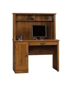 Sauder Harvest Mill Computer Desk With Hutch, Abbey Oak