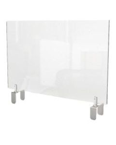 Ghent Partition Extender, Attached Clamp, 24inH x 36inW x 3-7/8inD, Clear