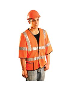 Class 3 Mesh Vests with 3M Scotchlite Reflective Tape, Medium, Hi-Viz Yellow