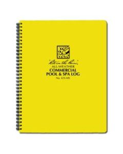 Rite in the Rain All-Weather Spiral Notebooks, Commercial Pool & Spa Log, 8-1/2in x 11in, 94 Pages (47 Sheets), Yellow, Pack Of 6 Notebooks