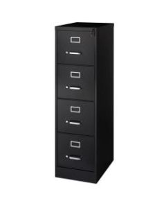 WorkPro 22inD Vertical 4-Drawer File Cabinet, Metal, Black