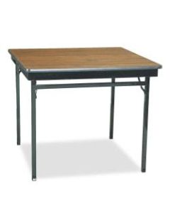 Barricks Special Size Folding Table, Square, 36inW x 36inD, Black/Walnut