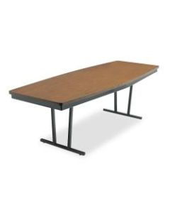 Barricks Foldable Conference Table - High Pressure Laminate (HPL) Boat, Walnut Top - 96in Table Top Length x 36in Table Top Width x 1.25in Table Top Thickness - 30in Height