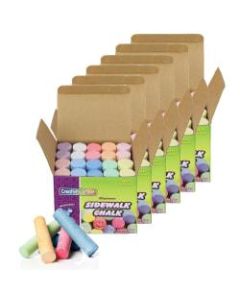 Creativity Street Sidewalk Chalk, 4in, Assorted Colors, 20 Pieces Per Box, Pack Of 6 Boxes