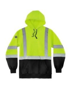 Ergodyne GloWear 8373 Class 3 Hi-Vis Pullover Hoodie, 4X, Black/Lime