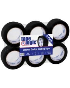 Tape Logic Carton-Sealing Tape, 3in Core, 2in x 110 Yd., Black, Pack Of 6