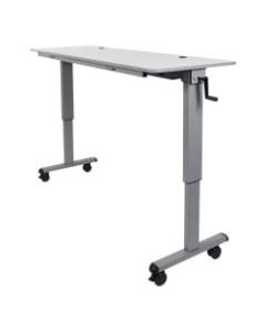 Luxor Height-Adjustable Flip-Top Nesting Table, 42-1/2inH x 59inW x 23-5/8inD, Gray