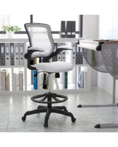 Flash Furniture Ergonomic Mesh Mid-Back Drafting Chair, White