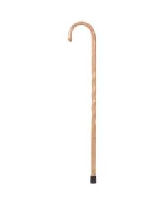 Brazos Walking Sticks Twisted Oak Crook Neck Wood Walking Cane, 37in, Tan