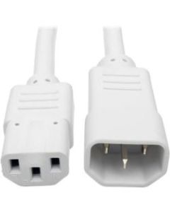 Tripp Lite 2ft Heavy Duty Power Extension Cord 15A 14 AWG C14 C13 White 2ft - For Computer, Scanner, Printer, Monitor, Power Supply, Workstation - 230 V AC Voltage Rating - 15 A Current Rating - White