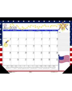 House of Doolittle Seasonal Holiday Academic Desk Pad Calendar, 22in x 17in, July 2020 To June 2021