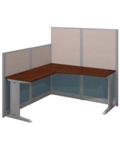 Bush Business Furniture Office In An Hour L Workstation, Hansen Cherry Finish, Premium Delivery