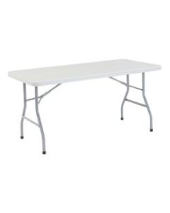 National Public Seating Blow-Molded Folding Table, Rectangular, 60inW x 30inD, Light Gray/Gray