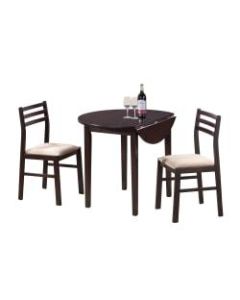 Monarch Specialties Holly Dining Table With 2 Chairs, Cappuccino