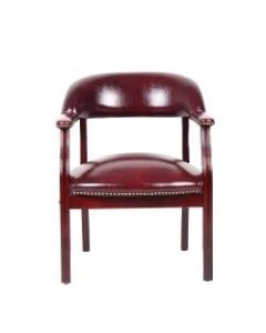 Boss Office Products Traditional Tufted Conference Chair, Oxblood/Mahogany