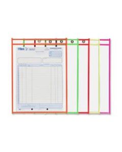 C-Line Neon Color Stitched Shop Ticket Holders, 9in x 12in, Assorted Colors, Box Of 25