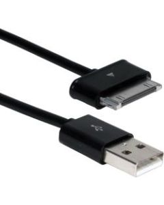 QVS 2-Meter USB Sync & Charger Cable for Samsung Galaxy Tab/Note Tablet - 6.56 ft Proprietary/USB Data Transfer Cable for Tablet PC - First End: 1 x Male Proprietary Connector - Second End: 1 x Male USB - Black