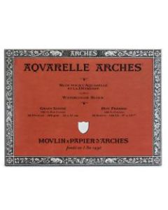 Arches Aquarelle Watercolor Block, 140 Lb, Hot Press, 9in x 12in