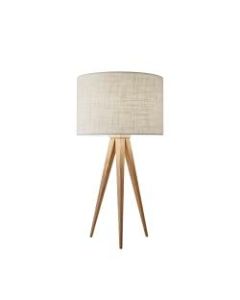 Adesso Director Table Lamp, 26 1/4inH, Off-White Shade/Natural Base