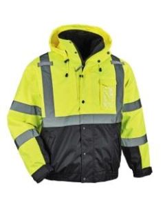 Ergodyne GloWear 8381 Type-R Class 3 Performance 3-In-1 Bomber Jacket, X-Large, Lime