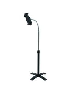 CTA Digital Height-Adjustable Gooseneck Floor Stand for 7-13 Inch Tablets - Up to 13in Screen Support - 55in Height - Floor - Acrylonitrile Butadiene Styrene (ABS), Steel, Metal