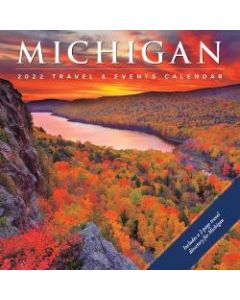 Willow Creek Press Scenic Monthly Wall Calendar, 12in x 12in, Michigan, January To December 2022