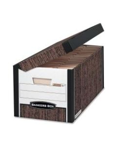 Bankers Box Systematic Storage Boxes, Letter Size, 10 3/8in x 13in x 25 1/2in, 35% Recycled, Woodgrain, Case Of 12