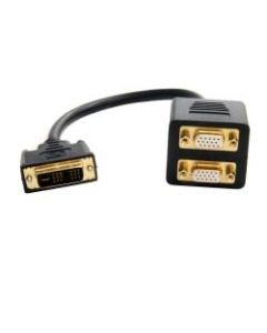 StarTech.com DVI-I Analog to 2x VGA Video Splitter Cable, 1ft, Black