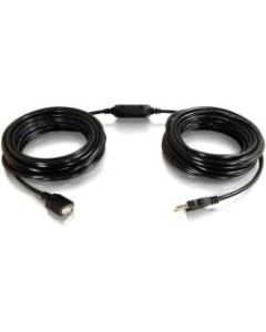 C2G 12m USB A Male to Female Active Extension Cable (Center Booster Format) - 39.37 ft USB Data Transfer Cable for Printer, Webcam, Interactive Whiteboard - First End: 1 x Type A Male USB - Second End: 1 x Type A Female USB - Extension Cable - Black