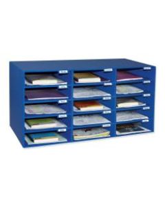 Pacon 70% Recycled Mailbox Storage Unit, 15 Slots, Blue