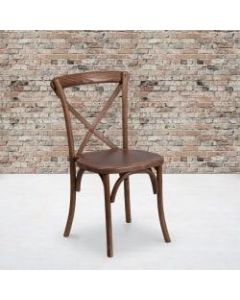 Flash Furniture HERCULES Series Stackable Cross-Back Chair, Pecan