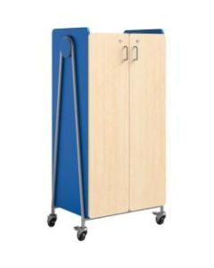 Safco Whiffle Double-Column 14-Drawer Mobile Storage Cart, 60inH x 30inW x 19-3/4inD, Spectrum Blue