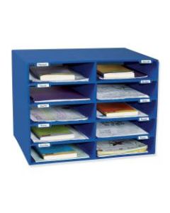 Pacon 70% Recycled Mailbox Storage Unit, 10 Slots, Blue