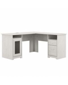 Bush Furniture Cabot 60inW L-Shaped Computer Desk, Linen White Oak, Standard Delivery