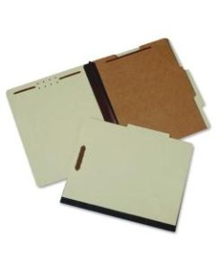 SKILCRAFT Heavy-Duty Classification Folders, 1 Divider, 1/3 Cut, Letter Size, Light Green